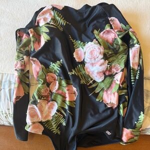 Albion Fit - Carolina Floral Long sleeve rash guard one-piece swimming suite